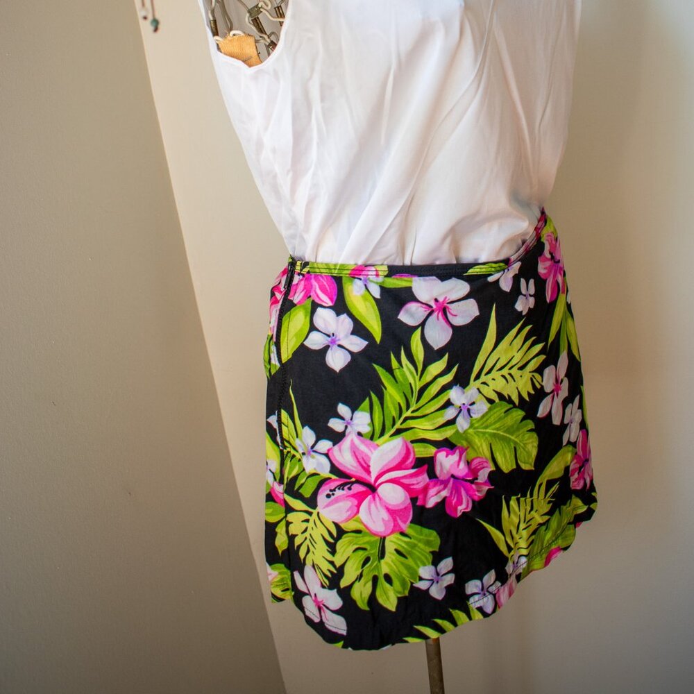 Vintage Hawaiian Floral Skort Size Medium